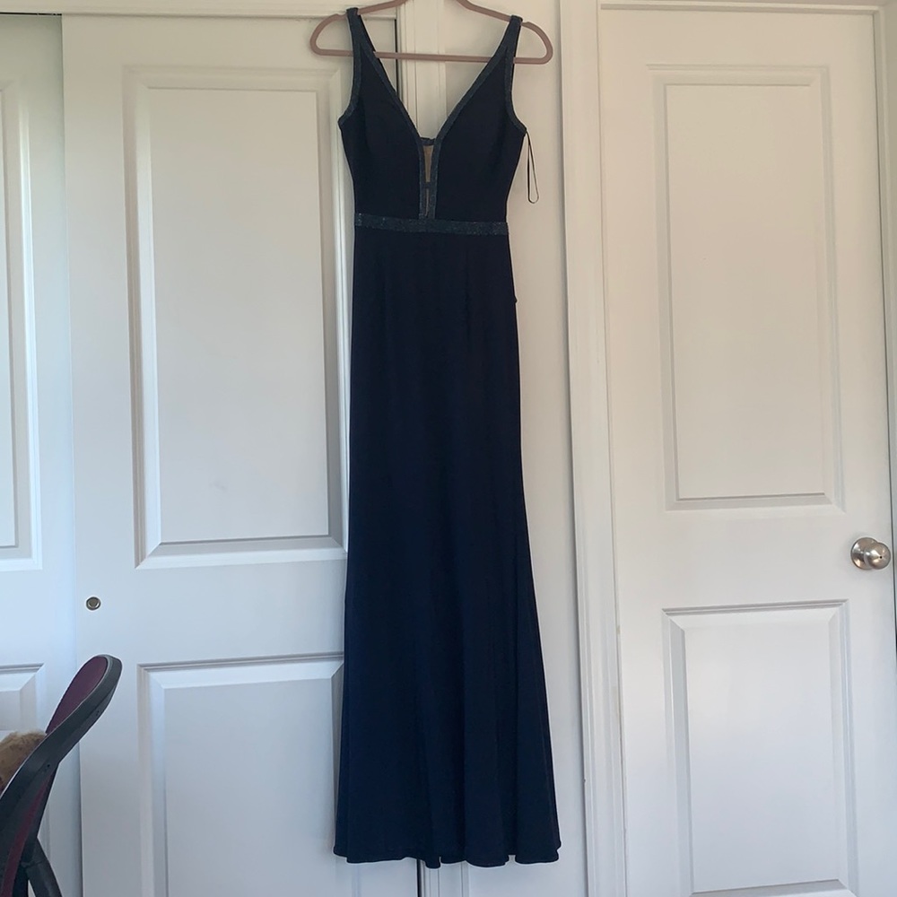 Barely worn deep navy Sherri Hill gown